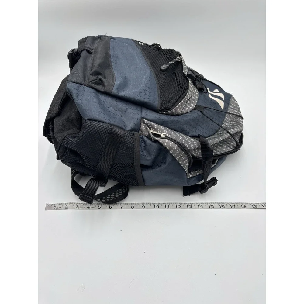 Warrior Lacrosse Gear Backpack Equipment Bag Navy Gray Helmet Stick Storage